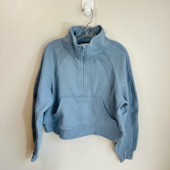 NEW CRZ Yoga Fleece Lined Half Zip Soft Pullover Sweatshirt Powder Blue Size XS - Picture 2 of 14